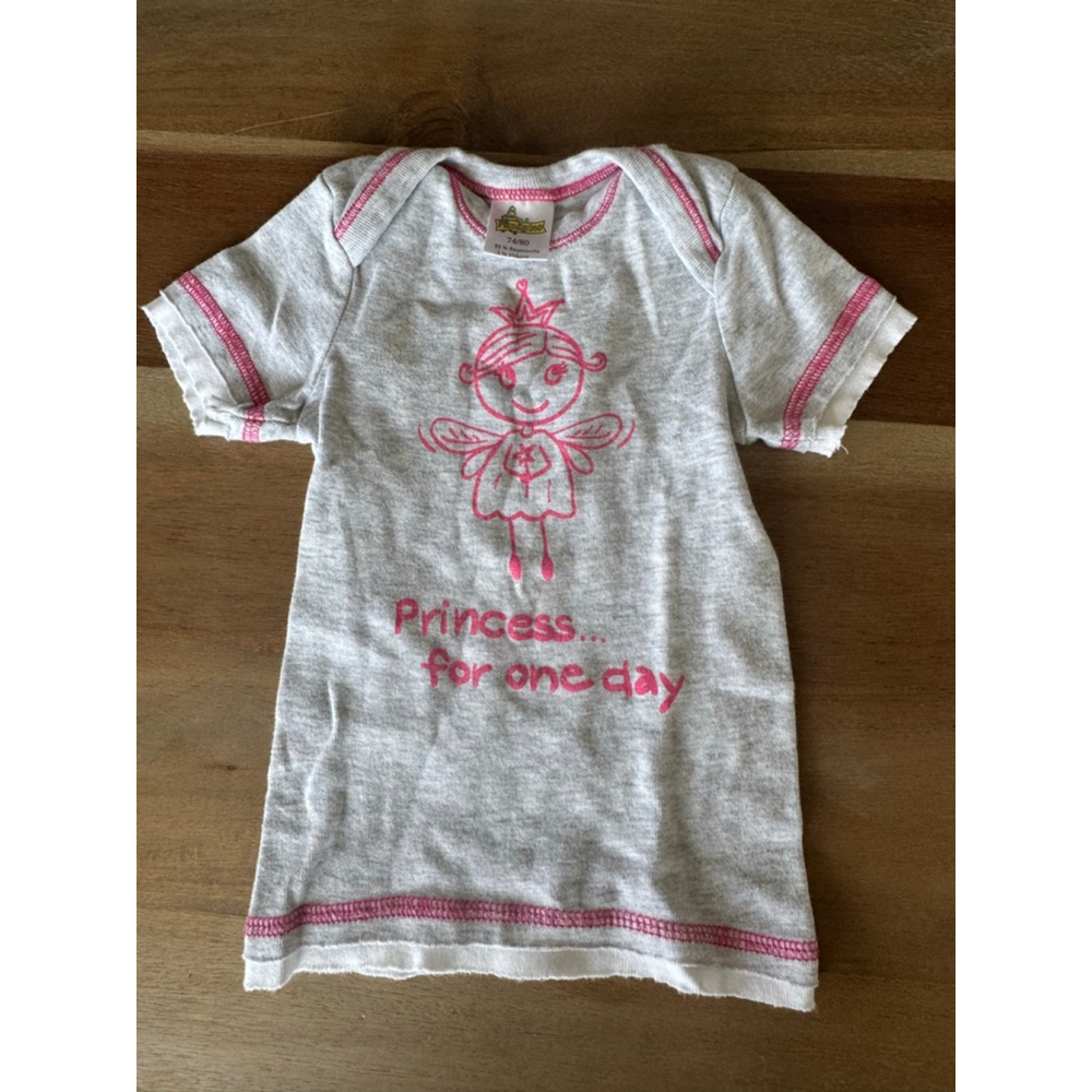 Papagino Gray Pink Princess Tee 9-12 Months